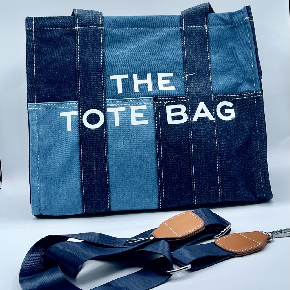 Brand New Denim The Tote Bag Satchel - Picture 10 of 13